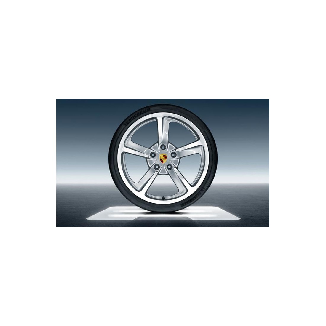Capuchons de valve gris - Logo Porsche couleur - AVEC système